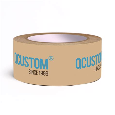 48mm X 50y Custom Printed Two Color Logo Self Adhesive Kraft Paper Packaging Tape Carton Sealing ...