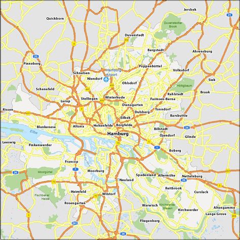 Map of Hamburg, Germany - GIS Geography