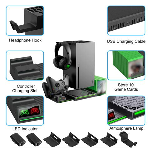 Vertical Stand for Xbox Series X, EEEkit Dual Controller Charging ...