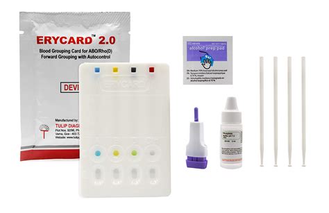 Buy ABO/RH Blood Type Test Kit - Educational Use - Erycard Blood Grouping Card, Buffer Solution ...