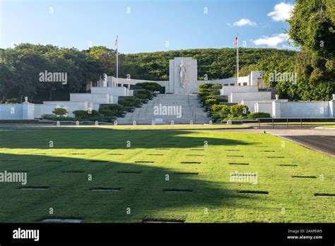 Monument in the National Memorial Cemetery of the Pacific in punchbowl ...