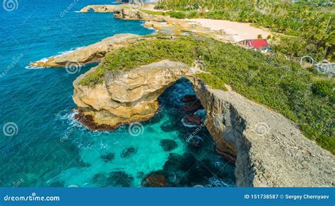 Aerial View of Puerto Rico. Faro Los Morrillos De Cabo Rojo. Playa ...