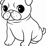 Pug Coloring Pages Dog Pugs Cute Sheets Skecth Print Para Printable  sketch template