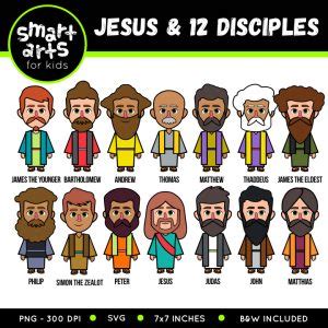 Jesus and 12 Disciples Clip Art - Educational Clip Arts and Bible Stories