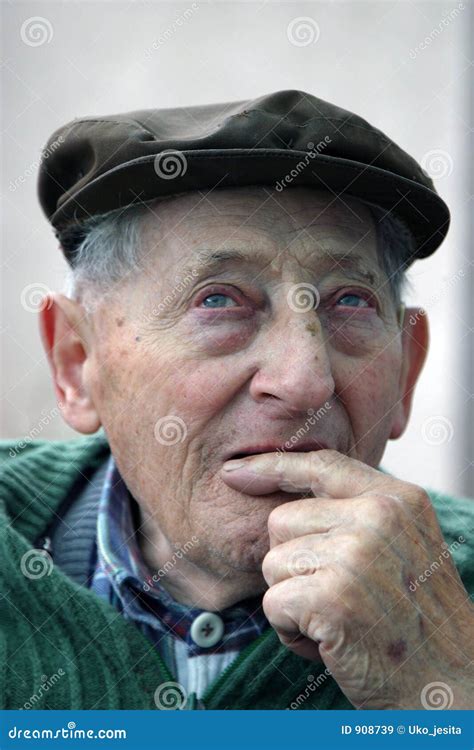 Contemplate old man stock image. Image of aging, lips, head - 908739
