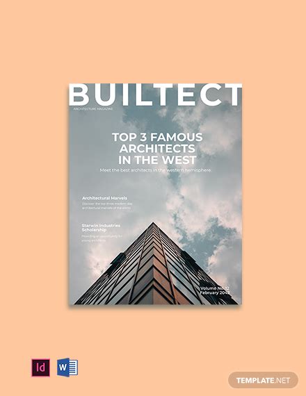 Architecture Magazine Cover Page Template - Illustrator, InDesign, Word ...