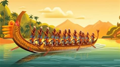 Premium AI Image | Onam boat race Happy onam Onam festival Generative ai