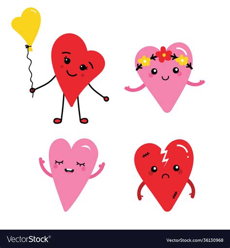 Heart characters for valentines day Royalty Free Vector