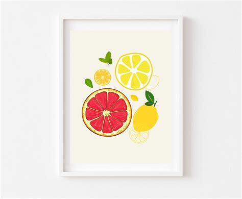 Citrus Wall Art, Citrus Art Print, Citrus Botanical Print, Citrus Art ...