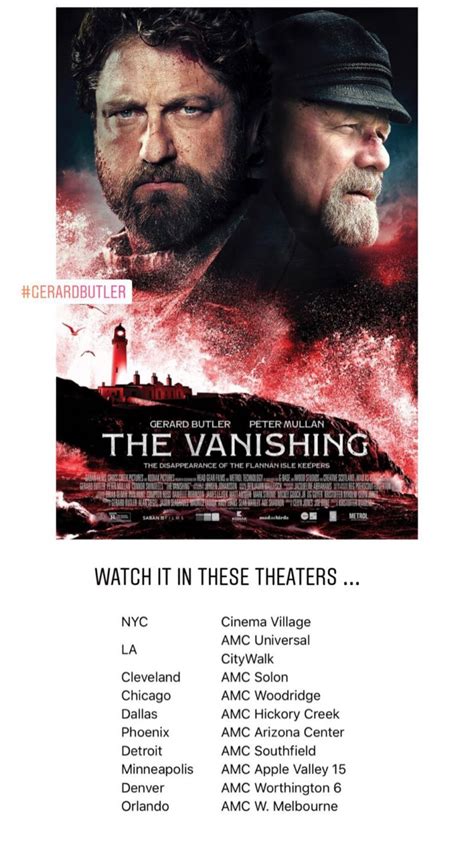 Theater listing for The Vanishing - Gerard Butler GALS