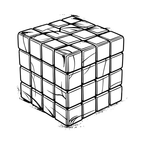 The Rubix Cube Coloring Pages Outline Sketch Drawing Vector Rubik S – NBKomputer