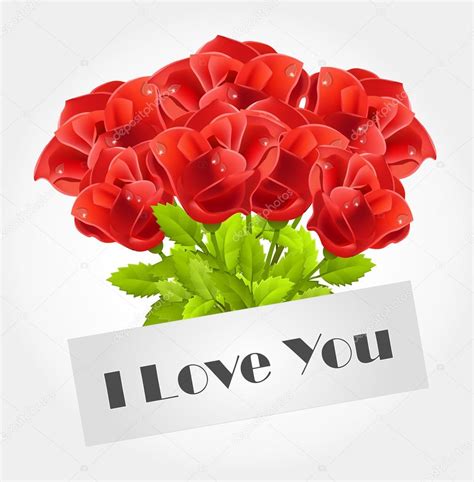 I love you - Bouquet of roses Stock Vector Image by ©barcova.natalia ...