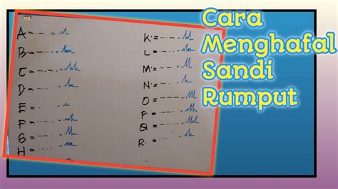 Cara Membaca dan Membuat Sandi Rumput - YouTube