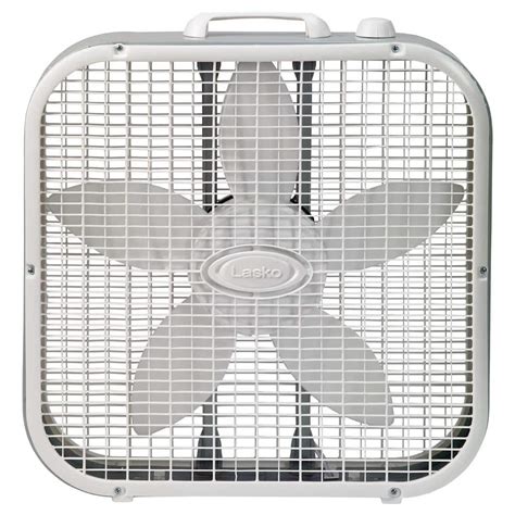 Lasko 20 in. 3 Speed White Box Fan with Save-Smart Technology for Energy Efficiency – eX-tremes