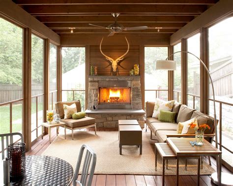 20 Most Beautiful Screened Porch with Fireplace Ideas for a Cozy ...