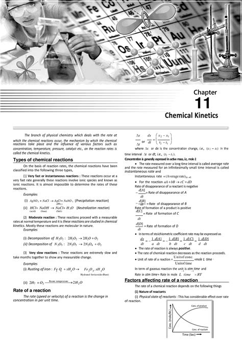 Chemical Kinetics Chemistry Notes - The branch of physical chemistry which deals with the rate ...