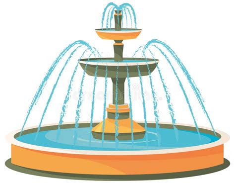 Two-level water fountain stock illustration. Illustration of fountain ...