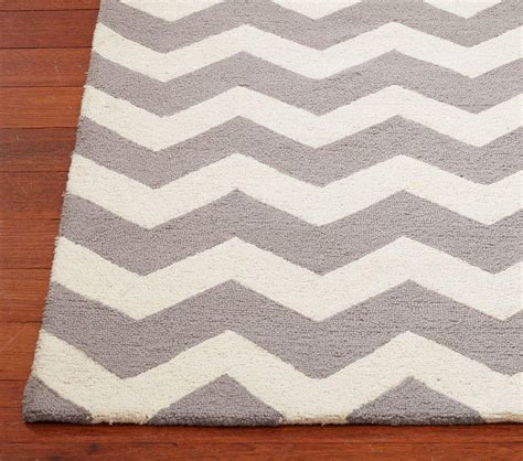 Chevron Wool Rug, Gray