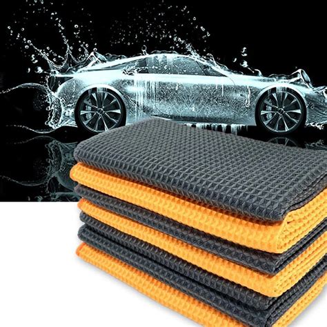 VEHEMO Car Cleaning Washing Microfiber Towel Soft Cellular Weave Towels Microfiber Waffle Towels ...