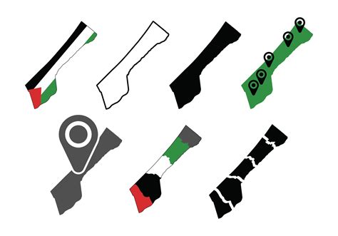 Gaza map set icons 172741 Vector Art at Vecteezy