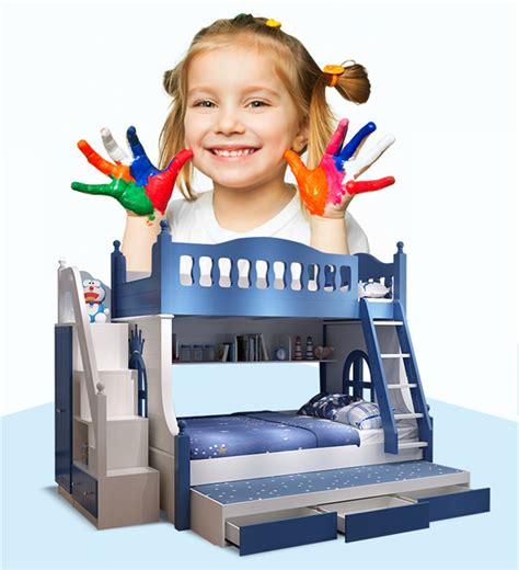 Bunk Bed For Kids Bedroom Furniture Set Double Bed Solid Wood Bed With ...