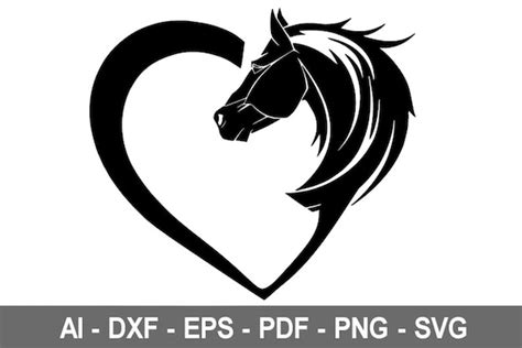 Horse Heart Silhouettes Horse I Love Horses Horse SVG | Etsy