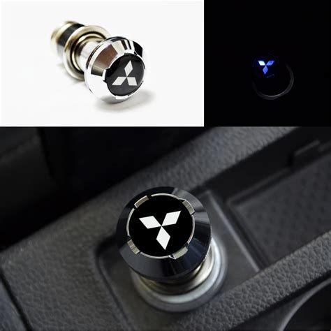 Blue LED Light Car Cigarette Lighter For MITSUBISHI RALLIART LANCER EVO LUTION 8 9 ECLIPSE ...