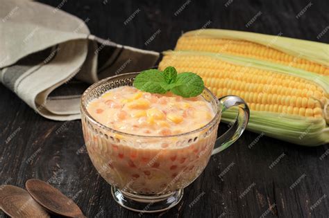 Premium Photo | Indonesian food : bubur jagung mutiara, indonesian ...