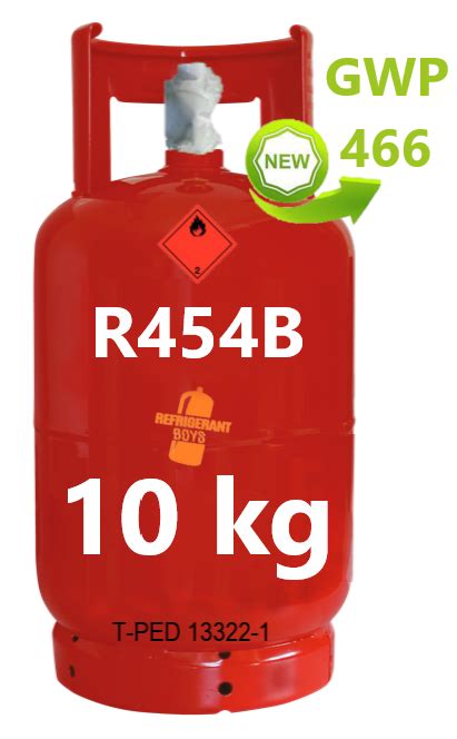 Refillable cylinder 9 kg gas R454B (valve Valve W 21.7 x 1/14" SX) - Refrigerant Boys