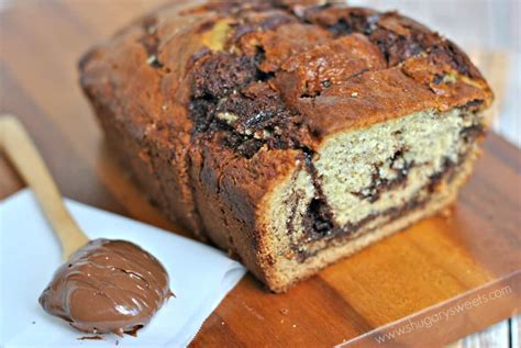 Nutella Swirled Banana Bread - Shugary Sweets