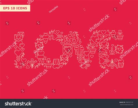 Love Poster Template Four Big Letters Stock Vector (Royalty Free ...