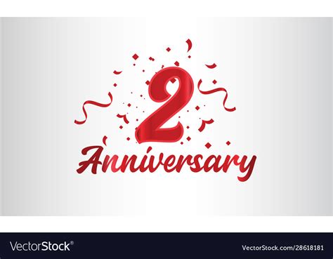 Anniversary celebration background with 2nd Vector Image