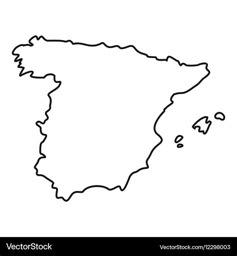 Map of spain icon outline style Royalty Free Vector Image