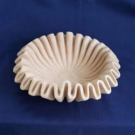 Round Carved Decorative Marble Bowl, For Decoration, Size: 12" Dia at ...