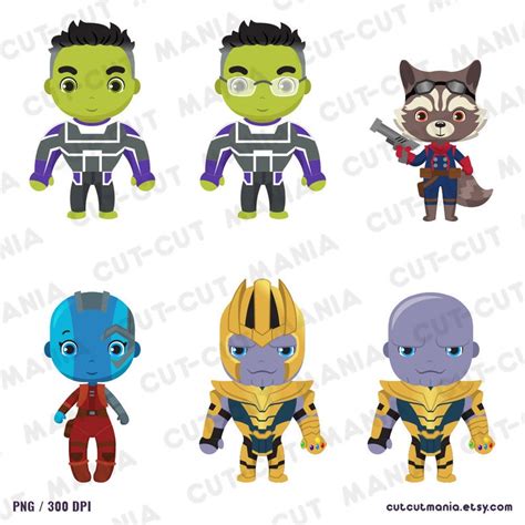 Avengers Endgame clipart super heroes clipart Superheroes | Etsy