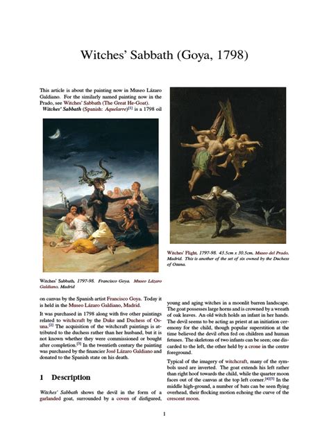 Witches' Sabbath (Goya, 1798) | Superstitions | Magic (Paranormal)