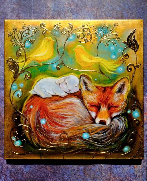 Fox Painting Rabbit Painting Original Art Animal Painting Fairytale ...