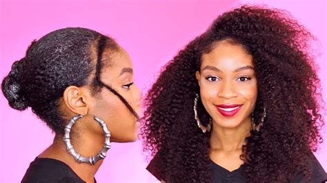 How to Quick Weave on Natural Hair Natural Hair Protective Style - YouTube