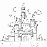 Premium Vector  Printable castle coloring page sketch template