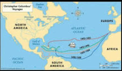 Christopher Colombus Voyage Route Map