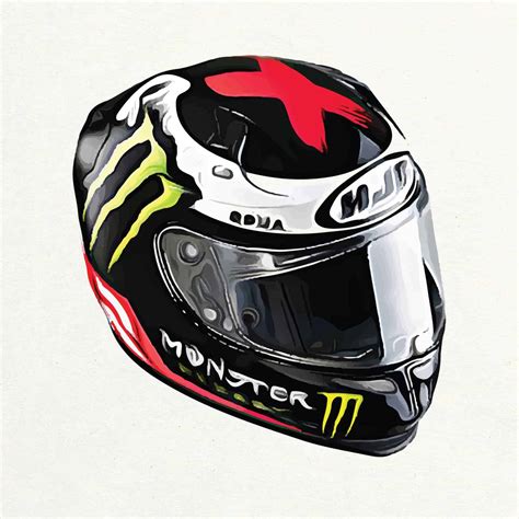 Jorge Lorenzo HJC Helmet MotoGP Motorcycle Poster Motorbike, Spanish ...