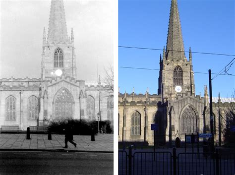 Sheffield Cathedral 1974/2008. Photos by DaveH - Sheffield History Photos - Sheffield History ...