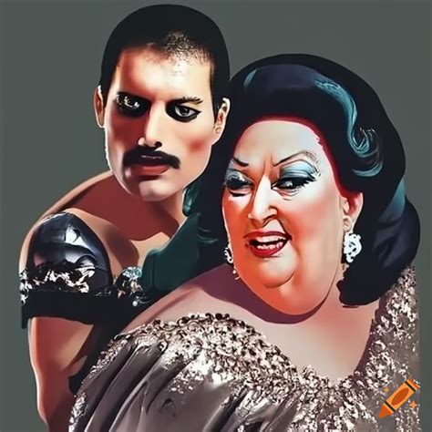 Freddie mercury with montserrat caballe and michael jackson