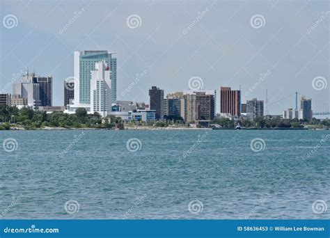 Windsor, Ontario Skyline stock image. Image of canada - 58636453