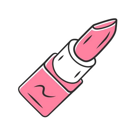 Pink lipstick tube, lip gloss color icon. Beauty shop product isolated vector illustration ...