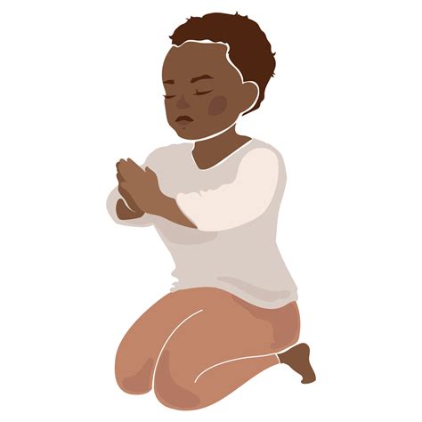 Praying black african child boy vector concept illustration.African ...