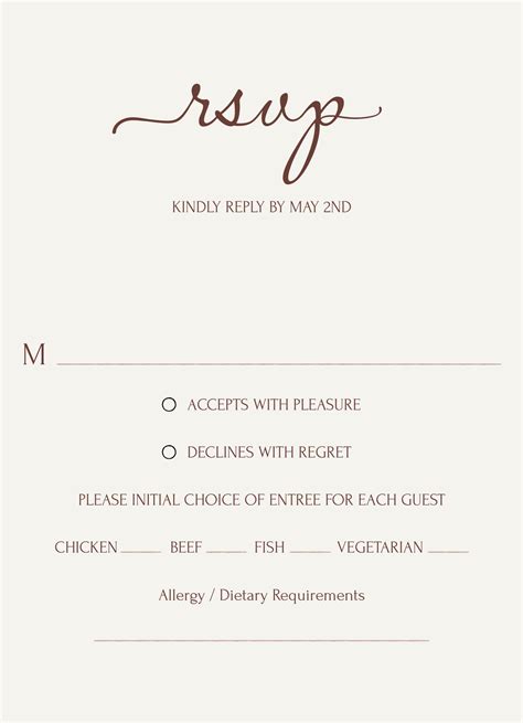 Reception Menu Template Wedding Programs