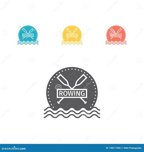 Rowing Team Logo. Vector Emblem. Flat Icon. Stock Vector - Illustration ...