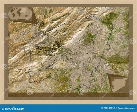 Damascus, Syria. Low-res Satellite. Capital Stock Illustration ...