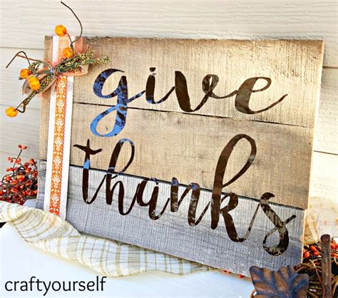 Give Thanks Rustic Thanksgiving Wooden Sign